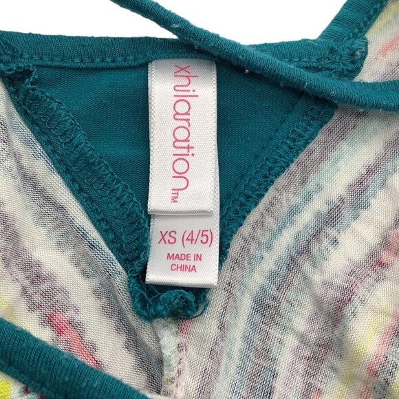 Xhilaration Girls Sleeveless Tank Top Multicolor Striped Handkerchief Hem XS 4/5 - Picture 5 of 10
